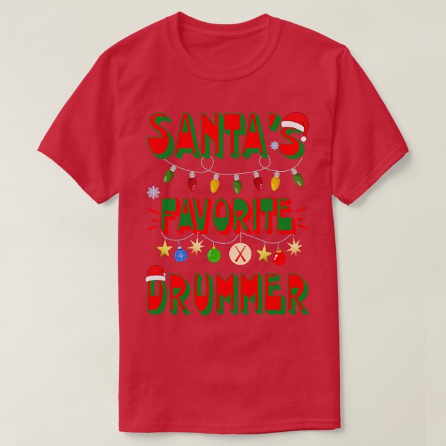 Camiseta Baterista favorito de Santas (Diseño del anverso)