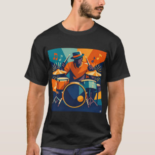 Camiseta Baterista geométrico en formas de colores de festi
