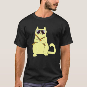 Camiseta Baterista Kitty Cat   Músico Instrumentista Tambor