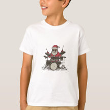 Baterista Navidad Divertido Vintage Santa Tocando