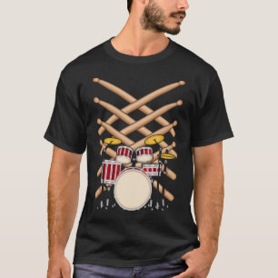 Camiseta Baterista Y Reproductor De Béisbol Drum Instrument