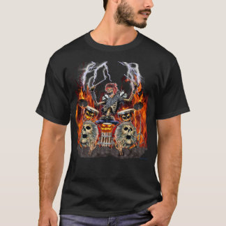 CAMISETA BATERISTA ZOMBIE DE HEAVY METAL