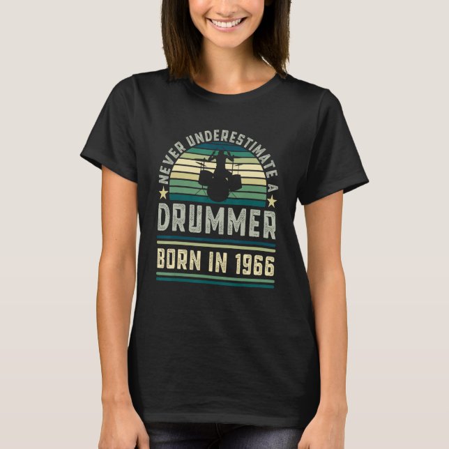 Camiseta Batero nacido en 1966 60º cumpleaños (Anverso)