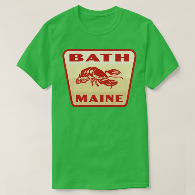 Camiseta Bath Maine Retro Badge Tan (Diseño del anverso)