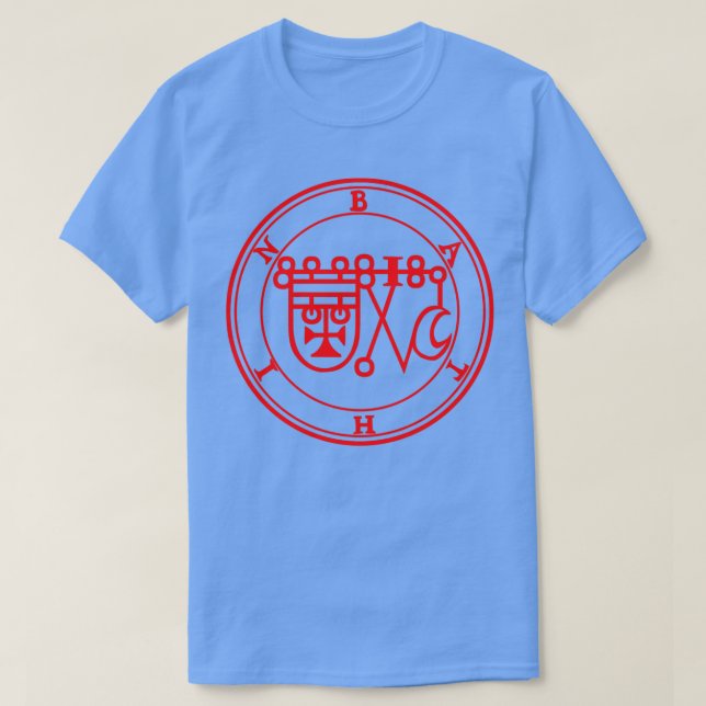 Camiseta Bathin Sigil sabe las virtudes del rojo hierbas (Diseño del anverso)