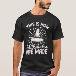Camiseta Batido De Leche De Vaca En Trampolín Saltando Gran