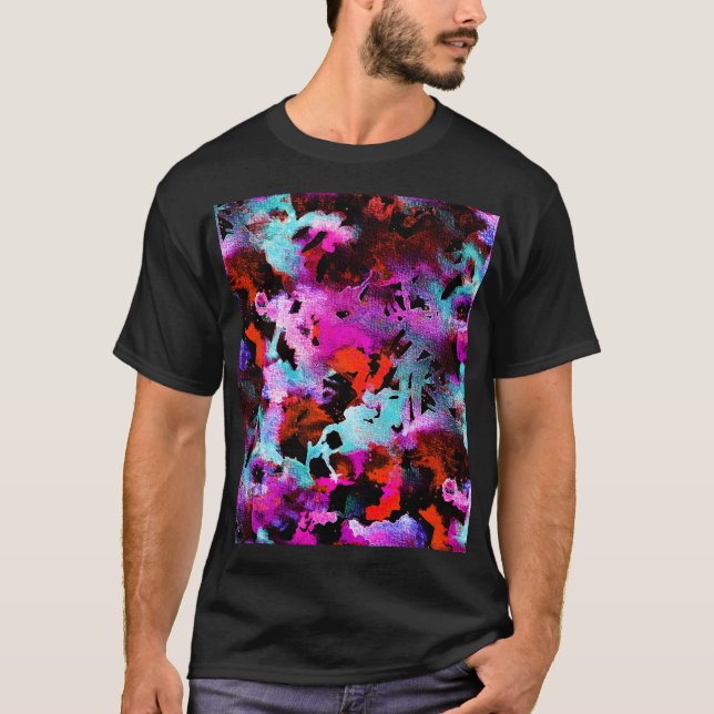 Camiseta Batik de Shibori: tinte de tintes en gradiente de  (Anverso)