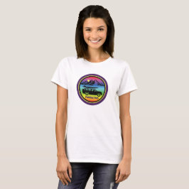 Camiseta Batimiento del logotipo púrpura T del arco iris de