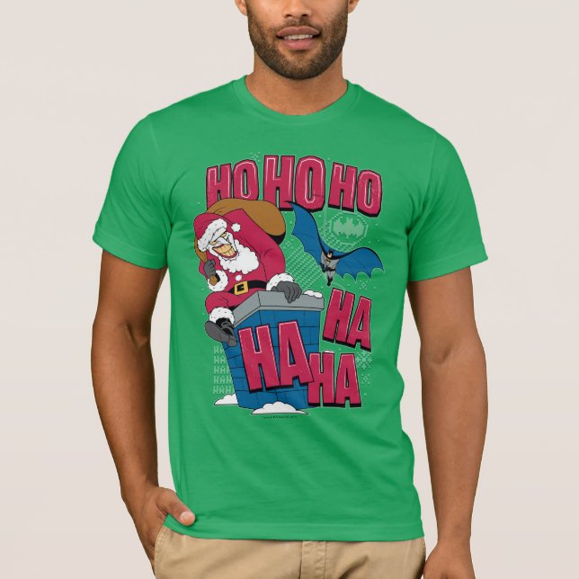 Camiseta Batman | Bromista Santa Claus Saltando Chimenea (Anverso)