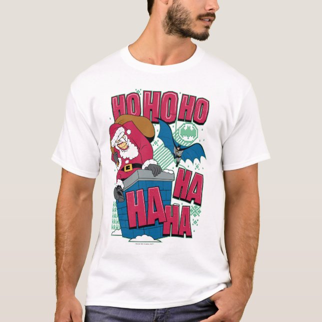 Camiseta Batman | Bromista Santa Claus Saltando Chimenea (Anverso)