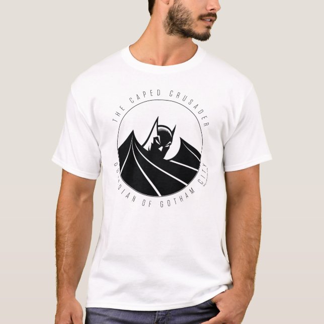 Camiseta Batman "Caped Crusader" Silhouette Logo (Anverso)