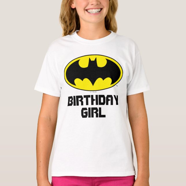 Camiseta Batman | Chica de cumpleaños - Nombre y edad (Anverso)