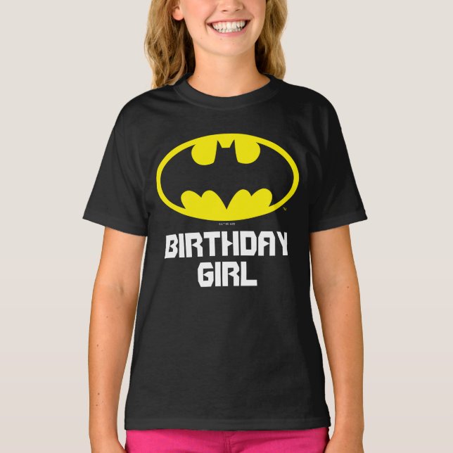 Camiseta Batman | Chica de cumpleaños - Nombre y edad (Anverso)