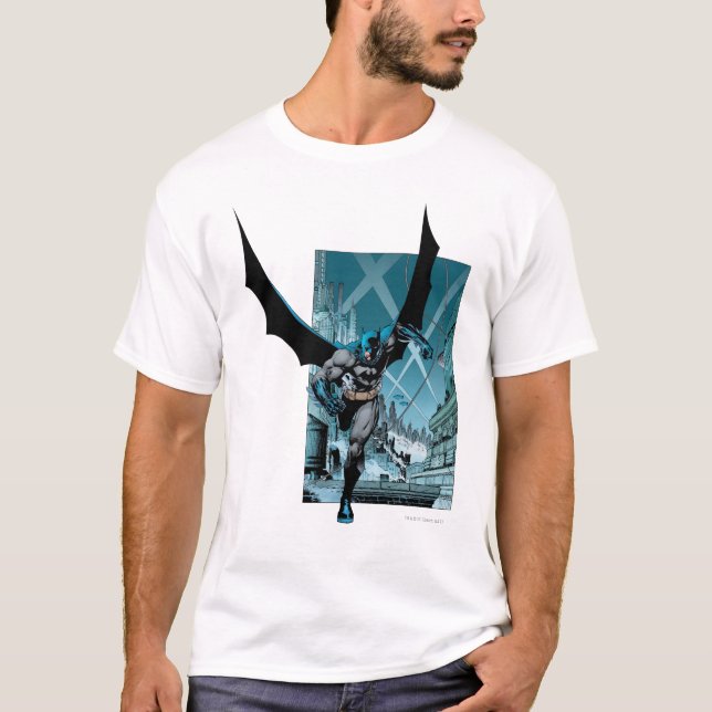 Camiseta Batman con antecedentes de ciudad (Anverso)