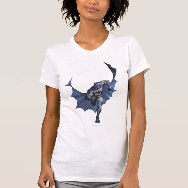 Camiseta Batman corre con una capa voladora (Anverso)