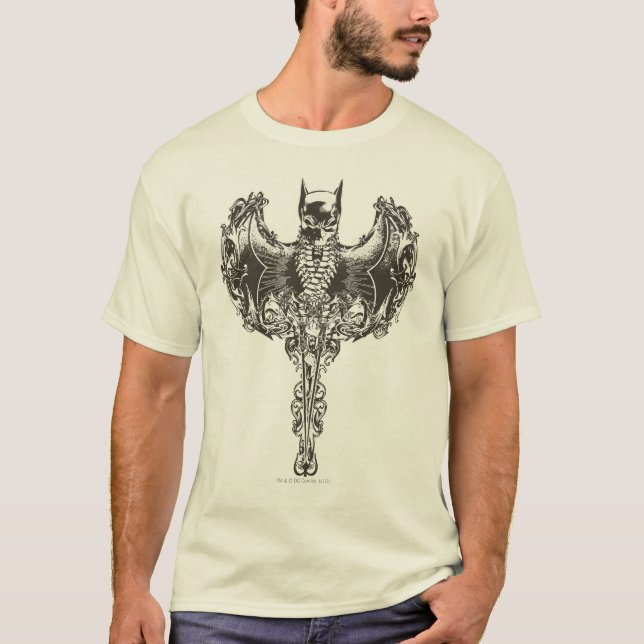 Camiseta Batman Cowl y Escudo de cráneo (Anverso)
