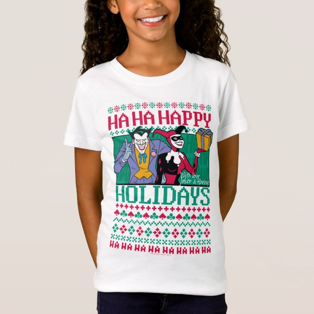 Camiseta Batman | Feliz Juker de vacaciones y Harley Quinn (Anverso)