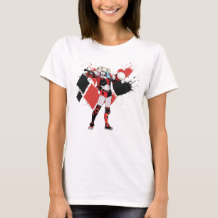 Camiseta Batman   Harley Quinn Hearts & Diamonds Splatter