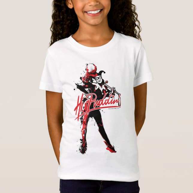 Camiseta Batman | Harley Quinn "Hi Puddin'" Arte de tinta (Anverso)