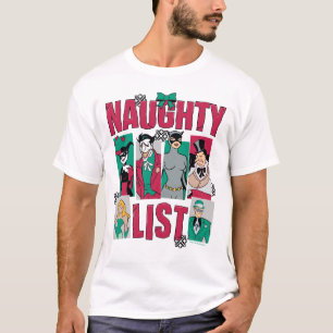 Camiseta Batman   Lista Santa Naughty de los villanos