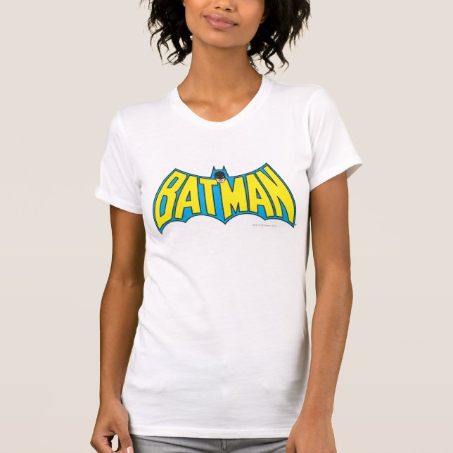 Camiseta Batman | Logotipo azul amarillo vintage (Anverso)