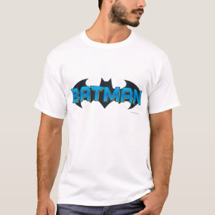 Camiseta Batman   Logotipo de nombre azul
