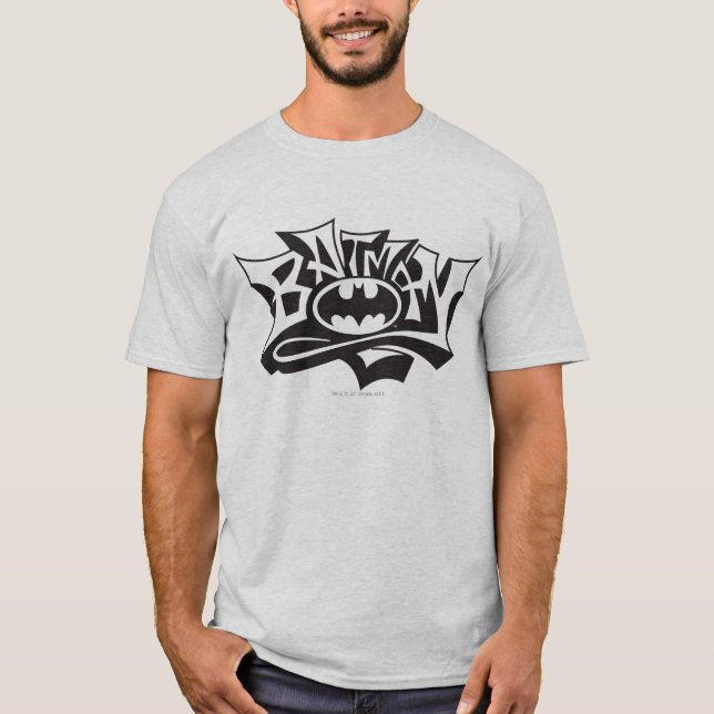 Camiseta Batman | Logotipo de nombre de graffiti (Anverso)