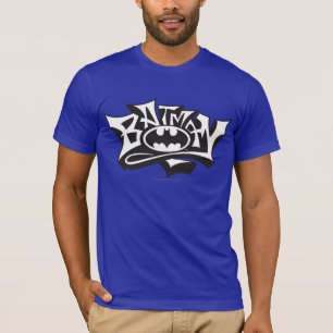 Camiseta Batman   Logotipo de nombre de graffiti