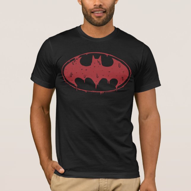 Camiseta Batman | Logotipo Oozing Red Bat (Anverso)