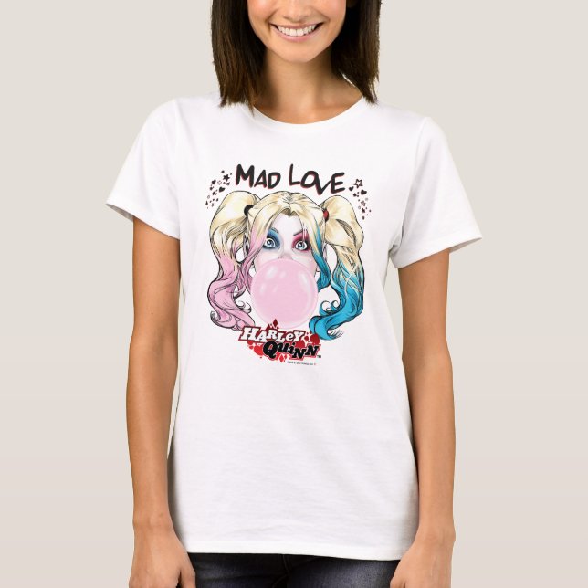 Camiseta Batman | Mad Love Harley Quinn Masticar Goma de Bu (Anverso)