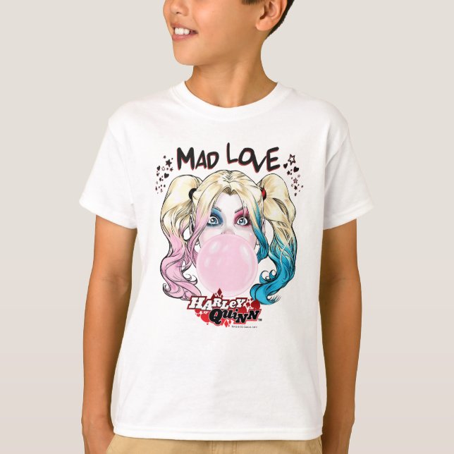 Camiseta Batman | Mad Love Harley Quinn Masticar Goma de Bu (Anverso)