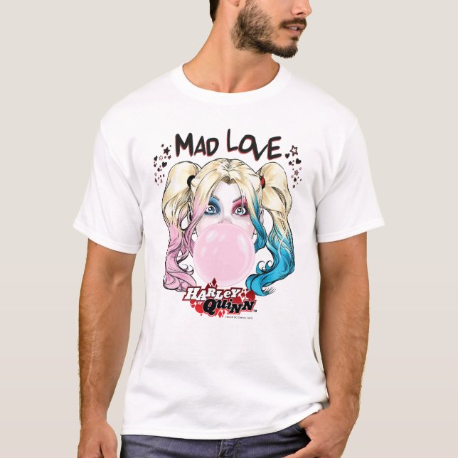 Camiseta Batman | Mad Love Harley Quinn Masticar Goma de Bu (Anverso)