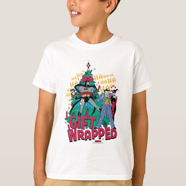 Camiseta Batman | Regalo Batman y Robin envuelto en árbol X (Anverso)