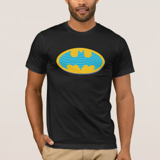 Camiseta Batman | Símbolo de franjas cian