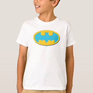 Camiseta Batman | Símbolo de franjas cian