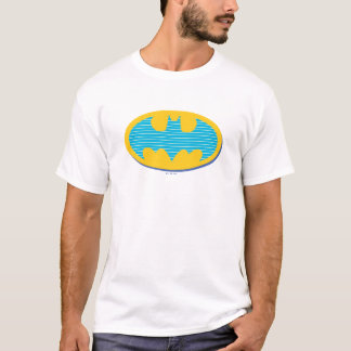Camiseta Batman | Símbolo de franjas cian