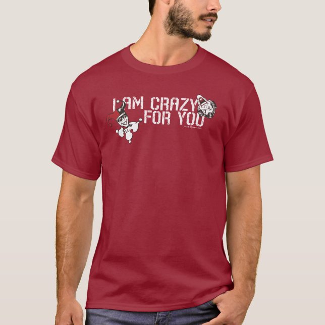 Camiseta Batman Valentine | Bromista y Harley - Loco para t (Anverso)