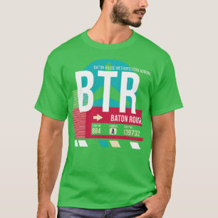 Camiseta Baton Rouge BTR Etiqueta de equipaje de código del