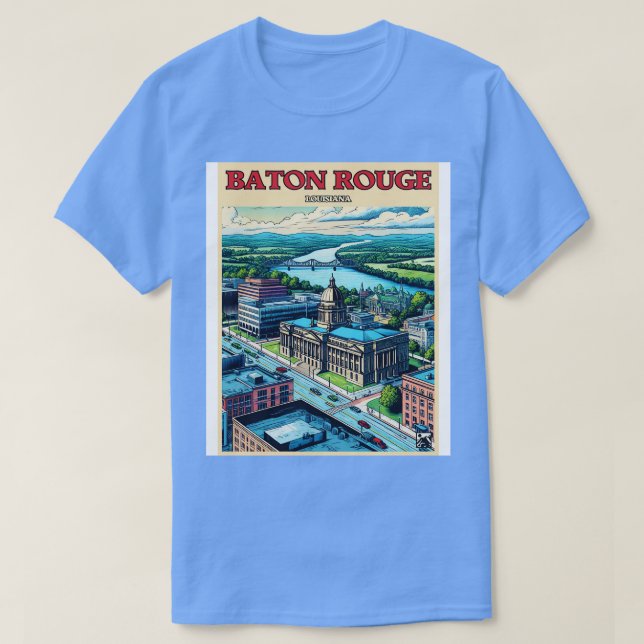 Camiseta Baton Rouge Louisiana TShirt (Diseño del anverso)