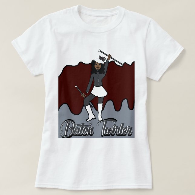 Camiseta Baton Twirler T-Shirt / Borgoña (Diseño del anverso)