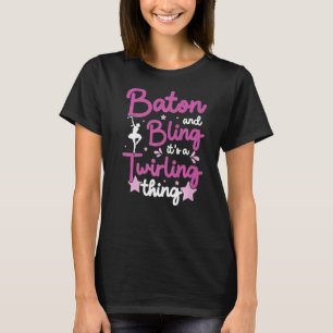 Camiseta Baton Twirler Twirling Baton Majorette Chica Dance