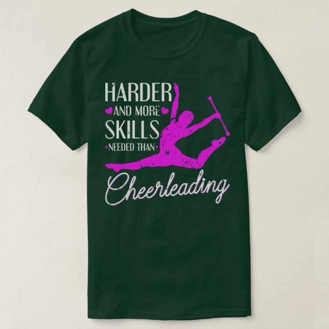 Camiseta Baton Twirling Harder Cheerled Majorette (Diseño del anverso)