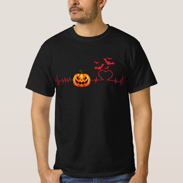 Camiseta Bats de la línea de latido de Halloween (Anverso)