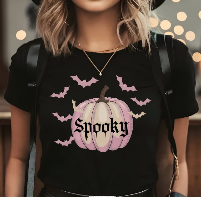 Camiseta Bats Pumpkin Tocante Halloween T Shirel Pastel (Subido por el creador)