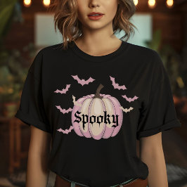 Camiseta Bats Pumpkin Tocante Halloween T Shirel Pastel