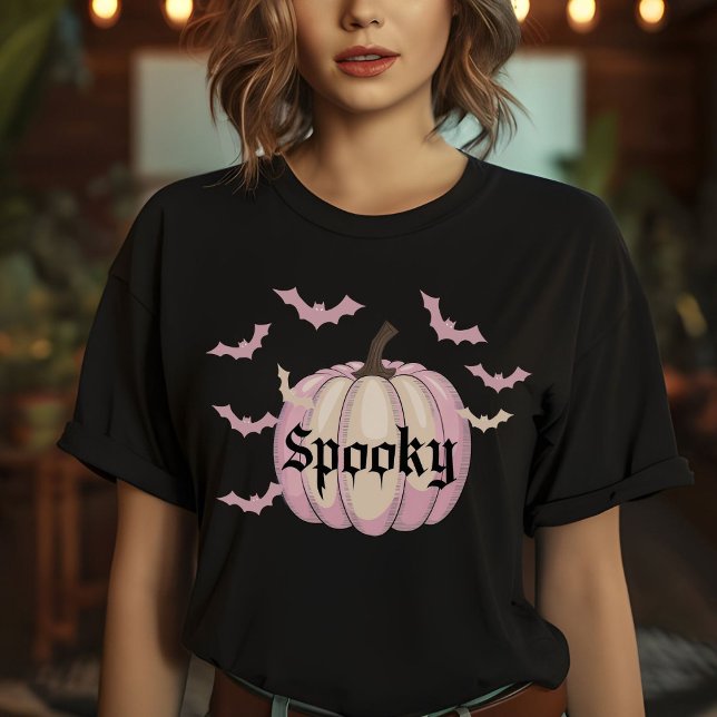 Camiseta Bats Pumpkin Tocante Halloween T Shirel Pastel (Subido por el creador)