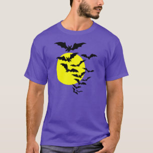 Camiseta Bats volando sobre una luna llena