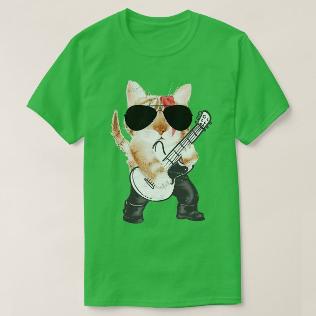 Camiseta Battend Cat Gracioso Músico Bass Guitar (Diseño del anverso)