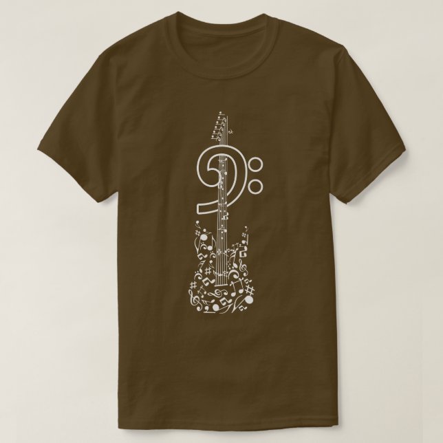 Camiseta Battend Clef Bass Guitar (Diseño del anverso)