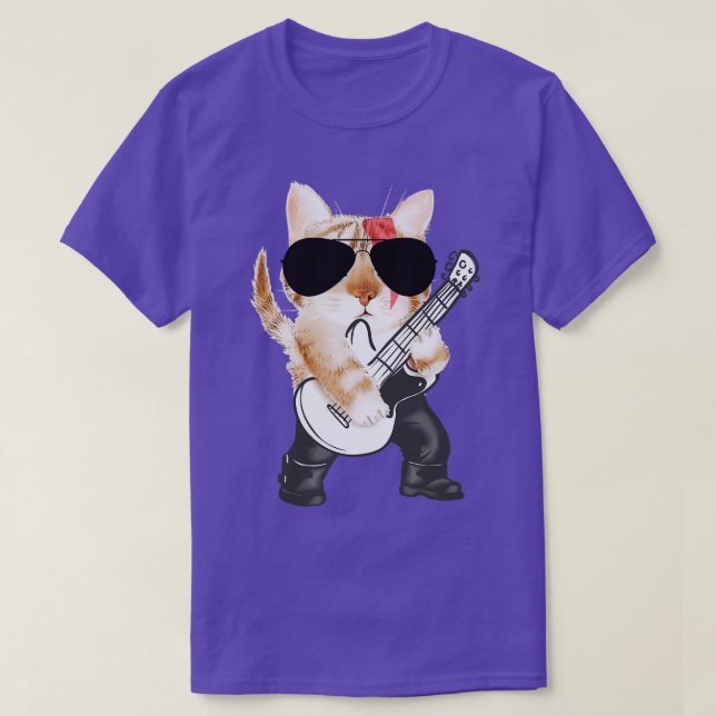Camiseta Battend Guay Cat Bass Guitar (Diseño del anverso)